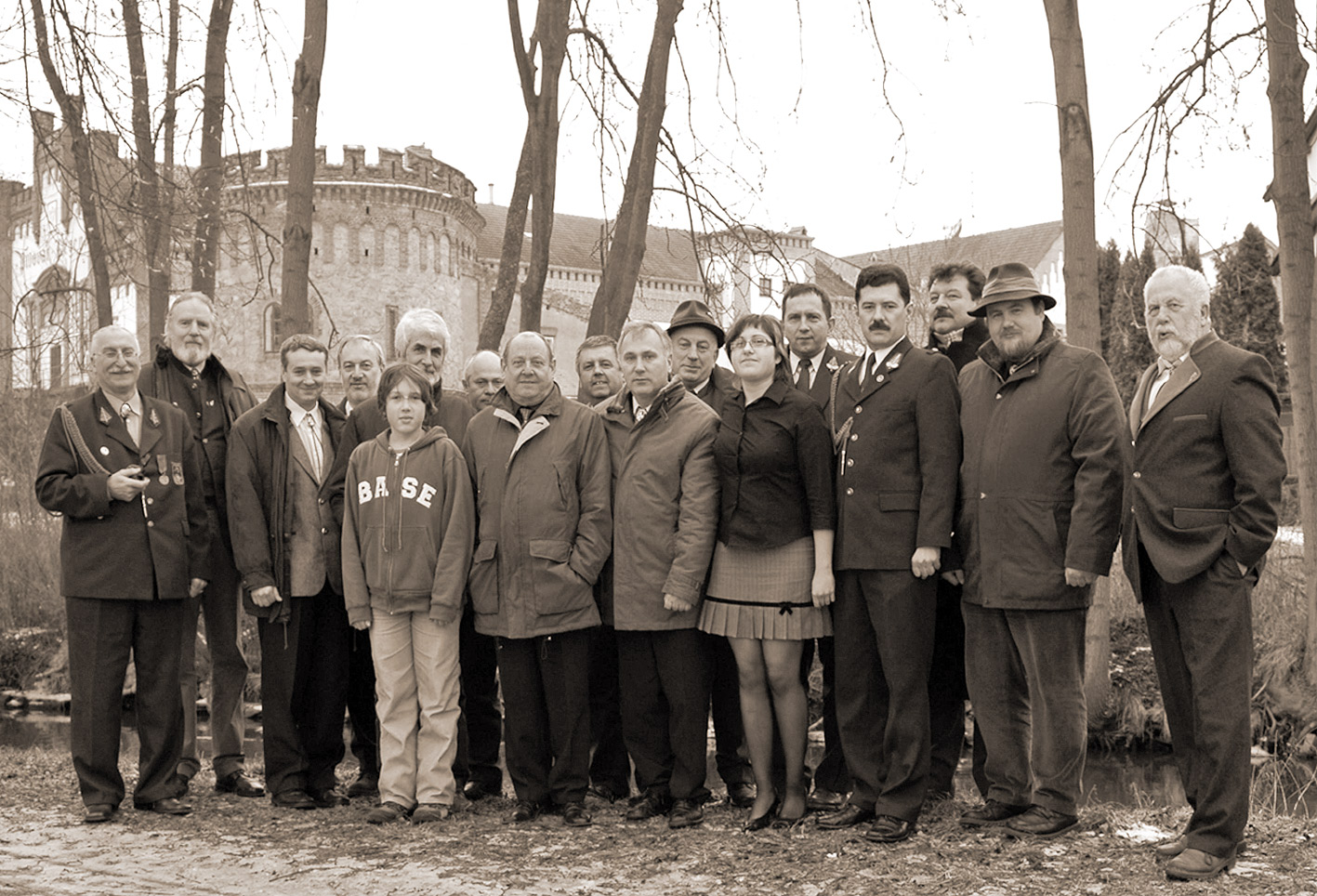 Group of European hunting horn players